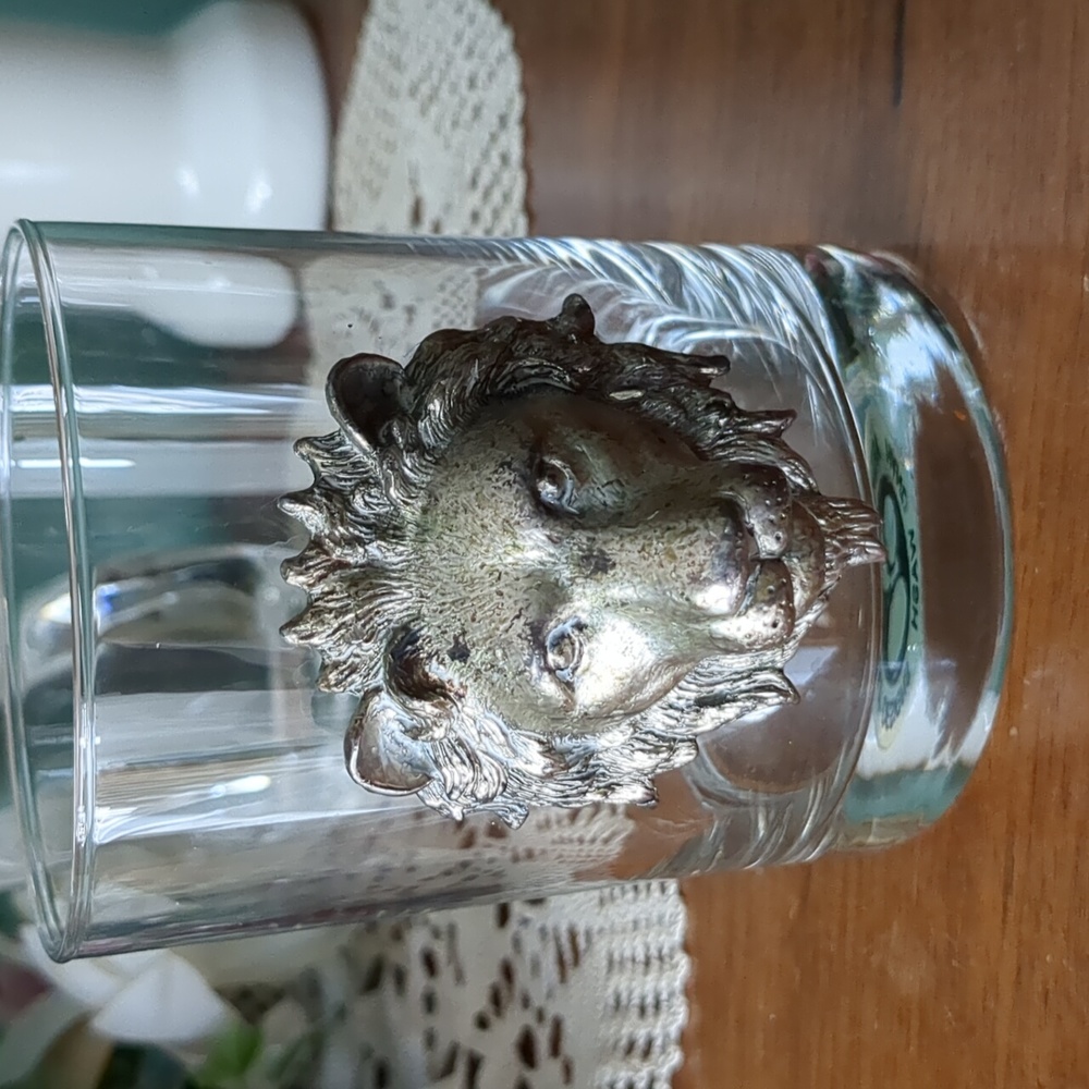 Arthur Court Double Old Fashioned Lion Head Glass